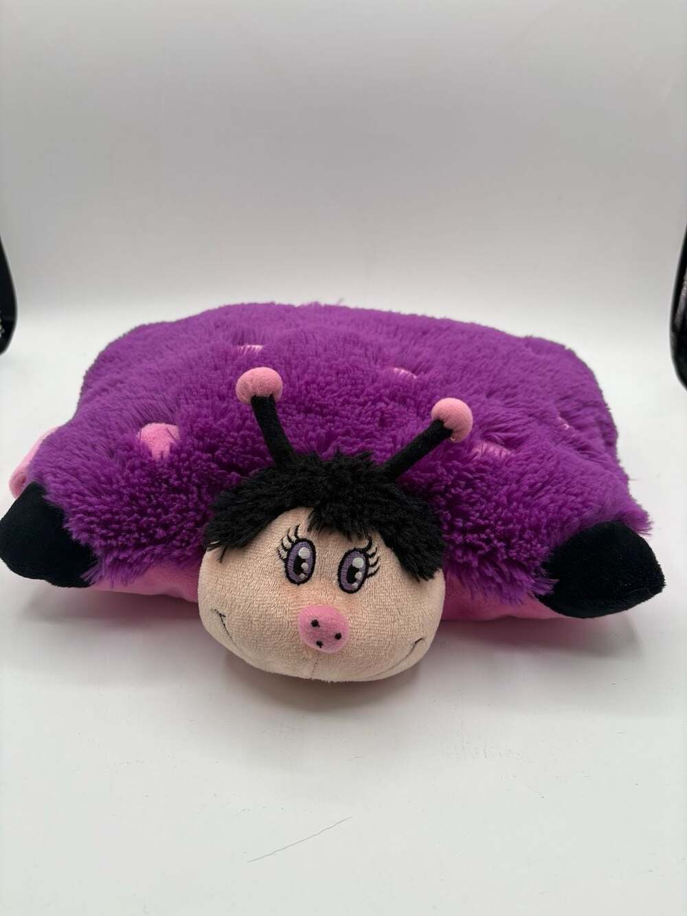 Pillow Pets Pee Wees Purple Pink Dreamy Ladybug Plush Folding Pillow 11”
